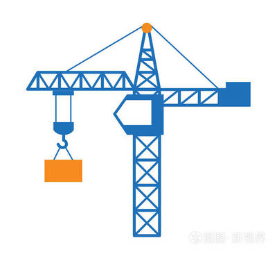孤立的建筑起重機矢量圖標